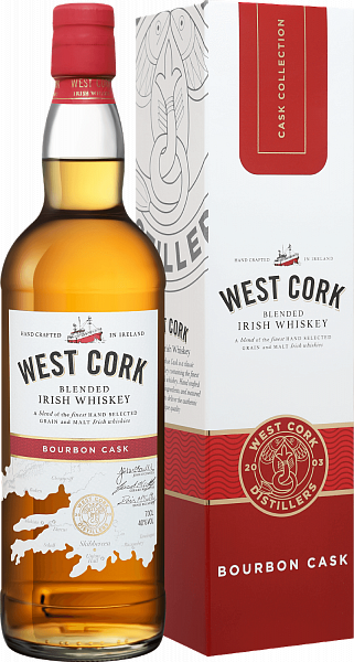 Виски West Cork Bourbon Cask Blended Irish Whiskey (gift box), 0.7 л
