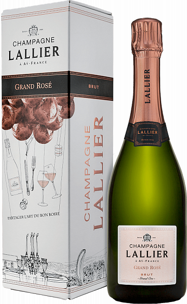 Игристое вино Lallier Grand Rose Brut Grand Cru Champagne AOC (gift box), 0.75 л