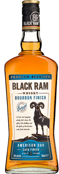 Виски Black Ram Bourbon Finish 3 YO Blended Whisky 
, 0.7 л