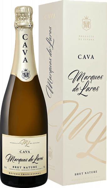 Игристое вино Marques de Lares Brut Nature Cava DO Lopez Morenas  (gift box), 0.75 л