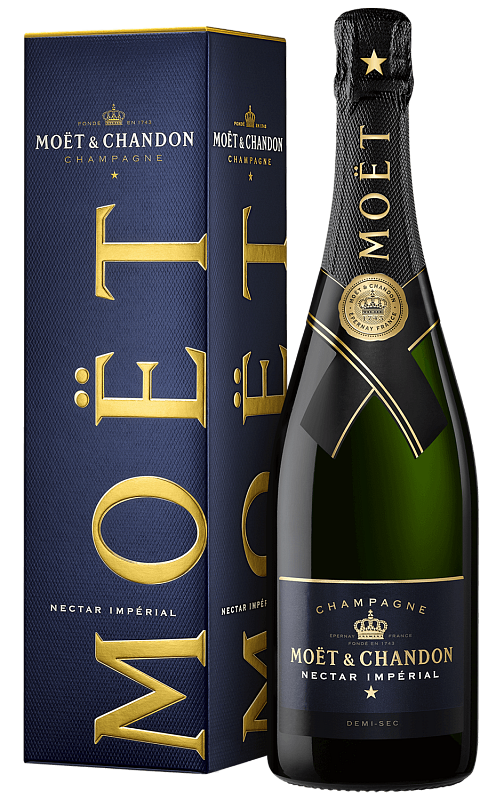 Моет э Шандон Нектар Империал Деми-Сек Шампань AOC в подарочной упаковке 0.75 л
